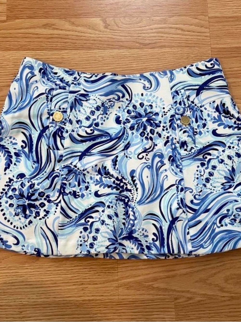 Lilly Pulitzer Blue Swirl Print Madison Skort